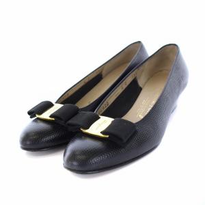 ヴァラリボンチャンキーヒールパンプス 4C ブラック