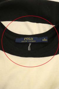 POLO RALPH LAUREN ロングワンピース ノースリーブ ボーダー S ブラック アイボリー