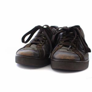 LOUIS VUITTON グレンチェック スニーカー シューズ レザー 8 グレー