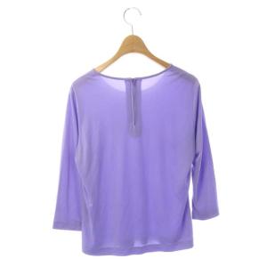 LEONARD クルーネック カットソー ラインストーン装飾 七分袖 38 ライトパープル