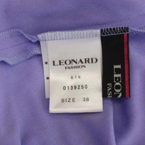 LEONARD クルーネック カットソー ラインストーン装飾 七分袖 38 ライトパープル
