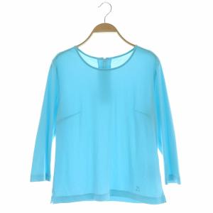 カットソー 七分袖 ラインストーン 40 ライトブルー