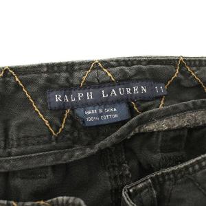 RALPH LAUREN カーゴパンツ ミリタリーパンツ USED加工 ローライズ 11号 M相当 チャコール グレー