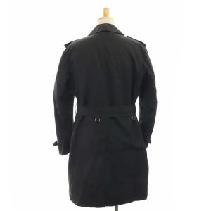 Aquascutum ステンカラーコート スプリングコート ロング 36 ブラック