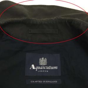 Aquascutum ステンカラーコート スプリングコート ロング 36 ブラック