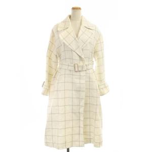 チェスターコート ロング チェック 36 ホワイト