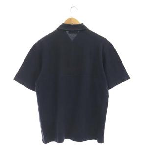 BRUNELLO CUCINELLI コットンハーフジップ半袖カットソー 48 ネイビー