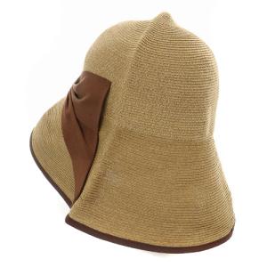 Athena New York 帽子 ペーパーハット リボン べージュ ブラウン