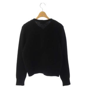 EMPORIO ARMANI ノーカラージャケット ニット 切替 38 ブラック