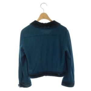 LOUIS VUITTON ボレロカーディガン スナップボタン 36 エメラルドグリーン