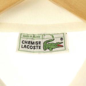 LACOSTE CHEMISE ポロシャツ 半袖 ロゴワッペン プルオーバー ホワイト グリーン