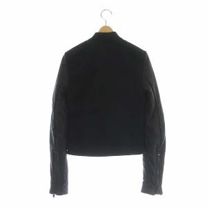 alexanderwang ブルゾン ジャケット 切替 レザー アウター 比翼仕立て XS ブラック