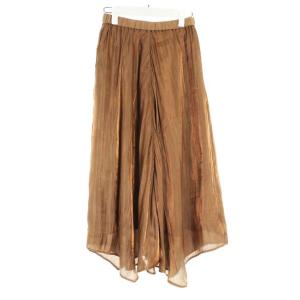 19AW フレアスカート ギャザーススカート ロング 36 S ブラウン