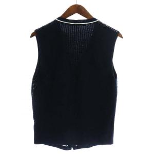 Neil Barrett ニットベスト ウール ドット柄 S ネイビー