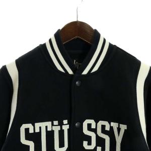 STUSSY ジャケット ブルゾン コットン ロゴ 長袖 S ブラック