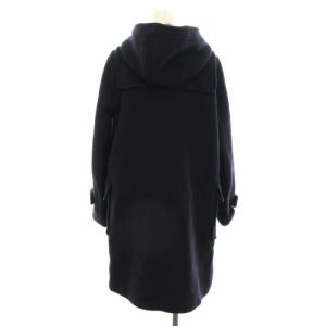 BLUE LABEL CRESTBRIDGE ダッフルコート ロング 裏側チェック ウール 38 紺