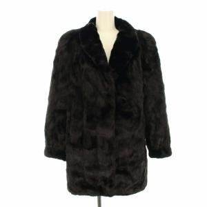 銀サガ ハーフコート シェアードミンク ダークミンク ファー   F ブラック