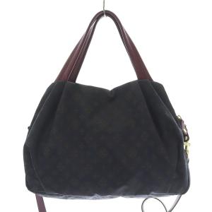 russet ハンドバッグ ショルダーバッグ 2WAY ナイロン レザー 総柄 ネイビー ボルドー