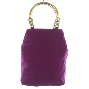 PRADA 三角プレートメタルハンドルバッグ パープル