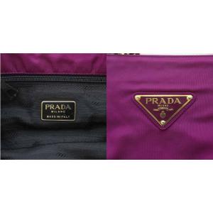 PRADA 三角プレートメタルハンドルバッグ パープル