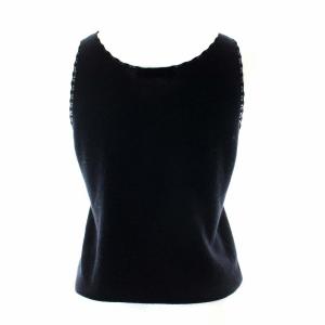 PRADA ニット カットソー ノースリーブ タンクトップ カシミヤ混 シルク混 42 ブラック