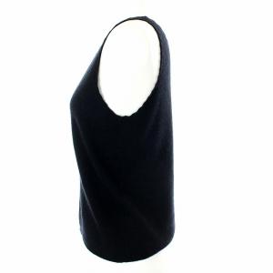 PRADA ニット カットソー ノースリーブ タンクトップ カシミヤ混 シルク混 42 ブラック