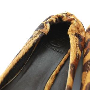 TORY BURCH バレエシューズ フラットシューズ パンプス ハラコ レオパード 6M キャメル ブラウン