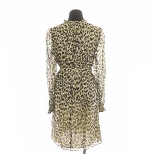 kate spade new york ワンピース シルク レオパード柄 ひざ丈 2 ベージュ ブラック