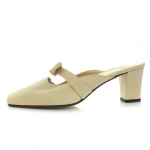 FOXEY サボ パンプス ミュール リボン 36.5 23-23.5cm ベージュ