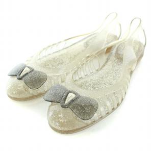 ラバーシューズ フラットシューズ パンプス ヴァラ リボン 8 ベージュ