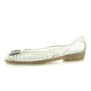 Salvatore Ferragamo ラバーシューズ フラットシューズ パンプス ヴァラ リボン 8 ベージュ