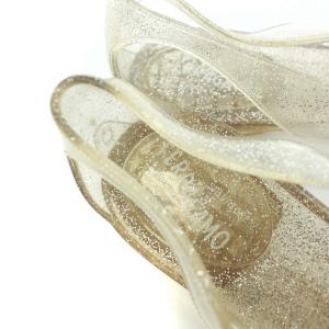 Salvatore Ferragamo ラバーシューズ フラットシューズ パンプス ヴァラ リボン 8 ベージュ