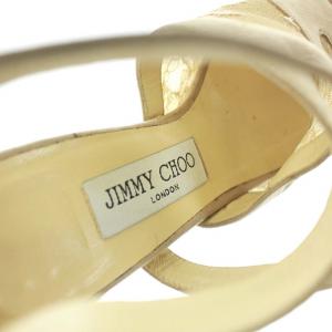 JIMMY CHOO サンダル グラディエーター スエード レース ピンヒール 36.5 ベージュ