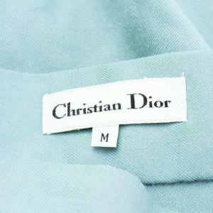 Christian Dior フレアスカート ロング 金具 ウール カシミヤ混 M 水色