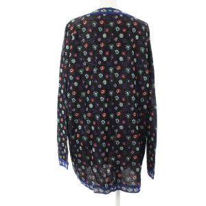 MISSONI カットソー 長袖 総柄 ラメ 44 ブラック ブルー レッド マルチカラー