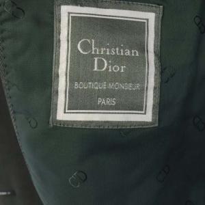 Christian Dior テーラードジャケット ダブル ヘリンボーン ヴィンテージ ウール 50 グレー