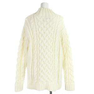 BLUE LABEL CRESTBRIDGE 19AW ニット セーター ハイネック ウール混 ケーブル編み 長袖 38 ホワイト