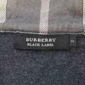 BURBERRY BLACK LABEL ファーパーカー 長袖 チェック ジップアップ 毛皮 ラビット M グレー ピンク