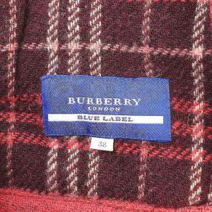 BURBERRY BLUE LABEL 裏チェックウール Pコート 裏地チェック ウール M 38 ピンク  FCF51-586-15