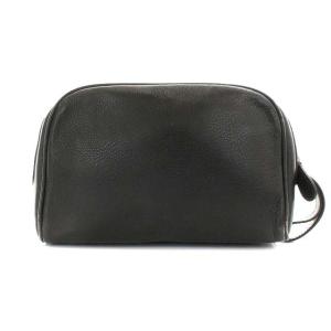 GIORGIO ARMANI セカンドバッグ クラッチバッグ レザー ロゴ ブラック