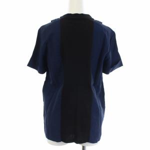 PRADA Tシャツ カットソー 半袖 切替 XS ネイビー