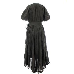 CASA FLINE パフスリーブヘムボリュームワンピース F ブラック