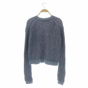 Acne Studios ニット セーター 長袖 畦編み クルーネック 切替 S グレー