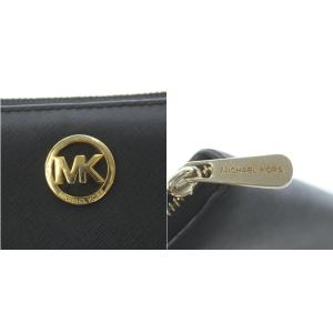 MICHAEL KORS 長財布 ロングウォレット ラウンドファスナー MKロゴ レザー ブラック