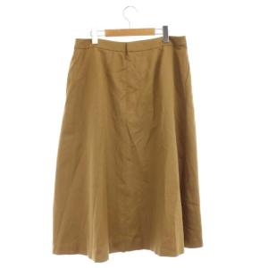 Leilian フレアスカート ロング タック 13 キャメル