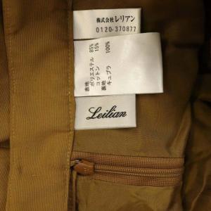 Leilian フレアスカート ロング タック 13 キャメル