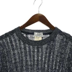 GIANNI VERSACE ニット セーター リネン シアー 長袖 50 L ネイビー