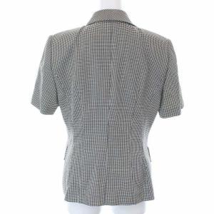 Christian Dior ジャケット 半袖 千鳥格子柄 ヴィンテージ シルク M ブラック ホワイト