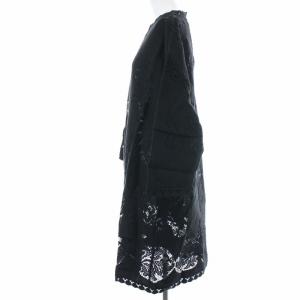 VALENTINO ワンピース ロング レース コットン シルク 46 L ブラック