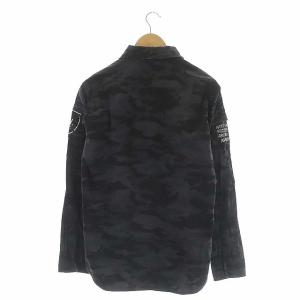 AVIREX ファティーグカーキシャツ カモフラ ミリタリー L グレー ブラック